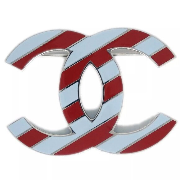 Chanel CC Brooch Pin Corsage Bordeaux Gray 16S - Picture 1 of 5